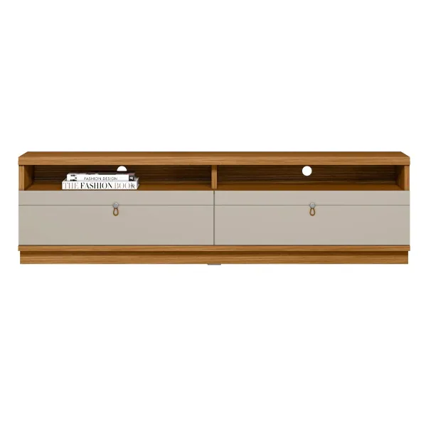 Rack até 70″ Ouro Preto Nature/Off White – LINEA BRASIL