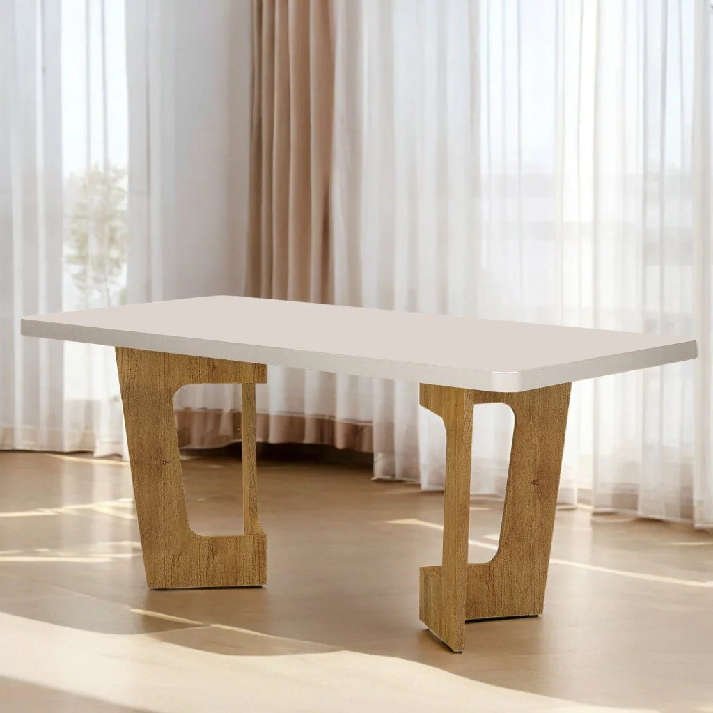 Mesa Liz 160 (Tampo 40 mm) Cinamomo/Off White – VALDEMÓVEIS