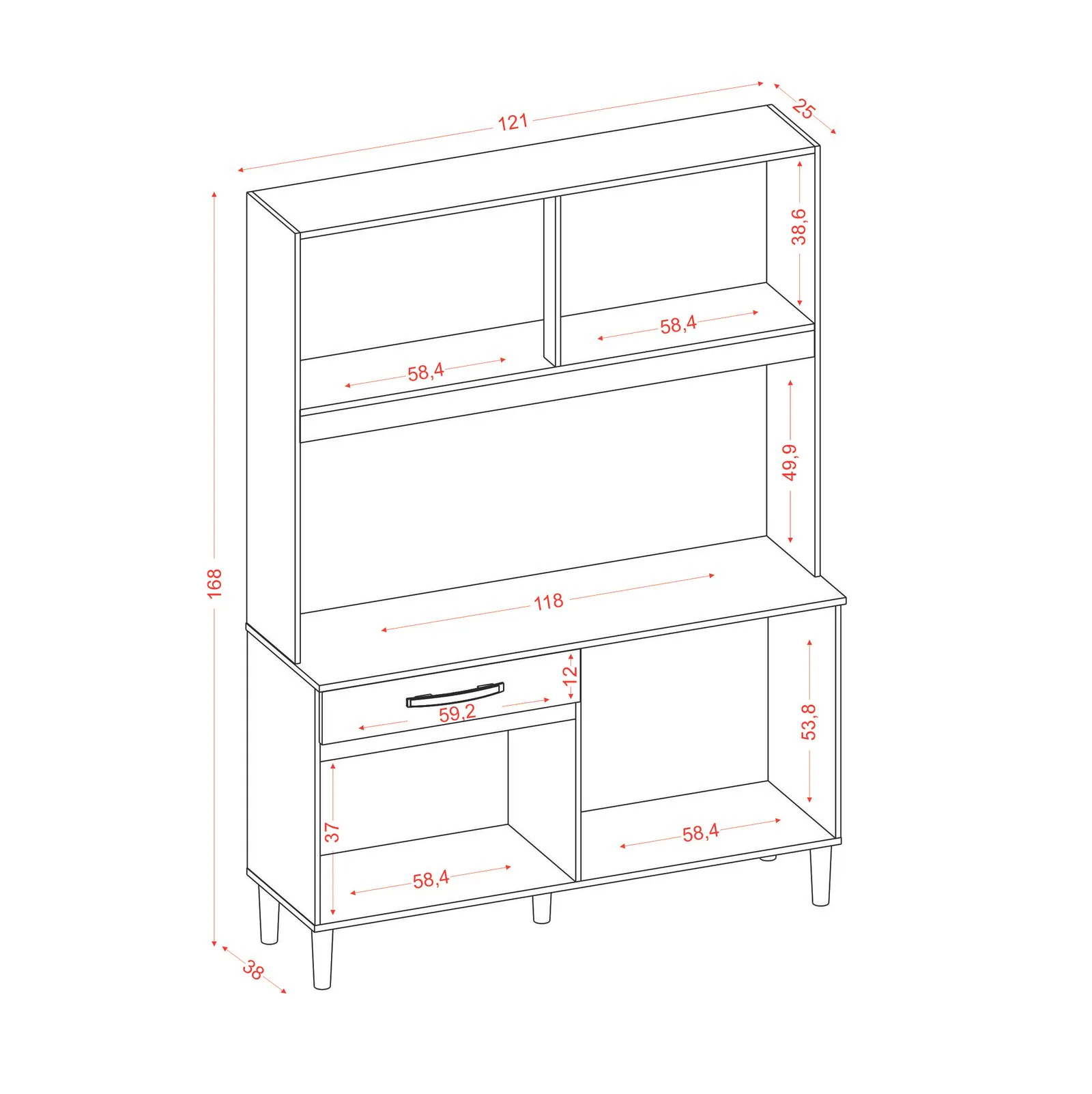Kit Cozinha 8 Portas Cleo 1,21 M Atacama/Off White – ARAMÓVEIS