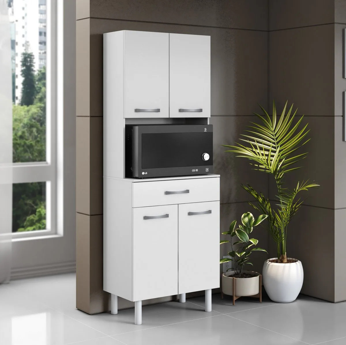 Paneleiro/Kit Cozinha 4P1G Balli Branco – ARAMÓVEIS