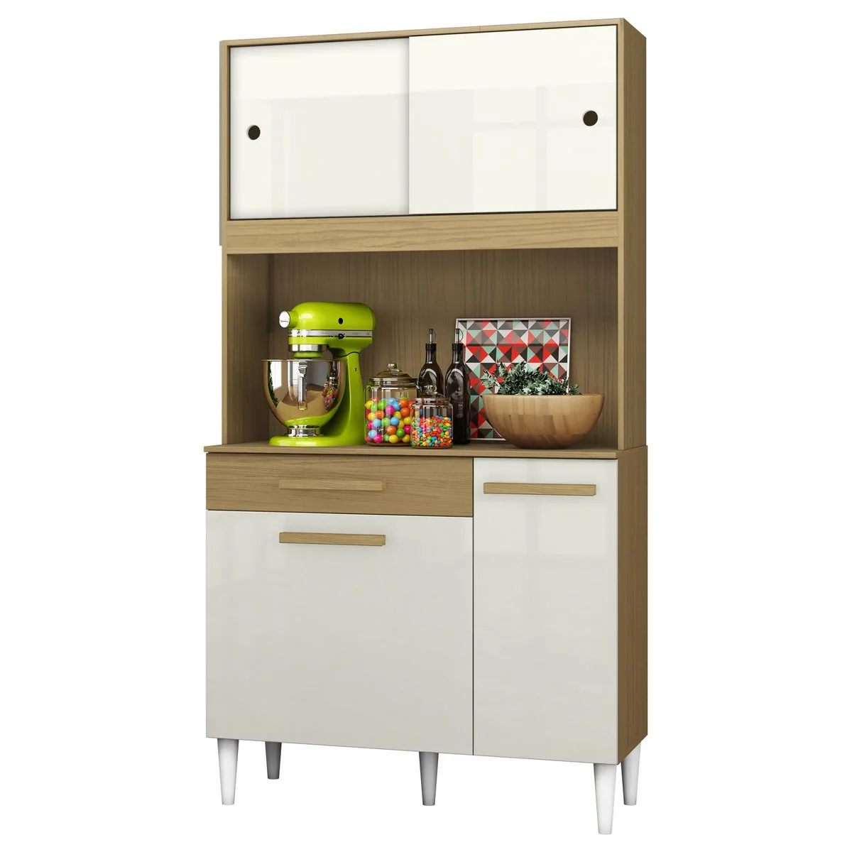 Kit Cozinha 4P1G 0,91 m Atacama/Off White – ARAMÓVEIS