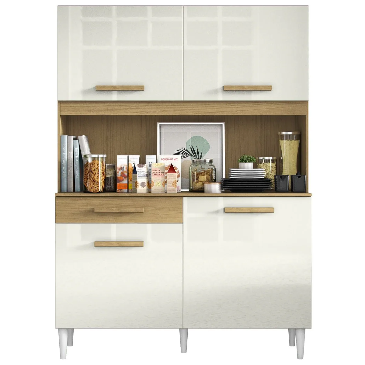 Kit Cozinha 4P1G 1,21 m Atacama/Off White – ARAMÓVEIS