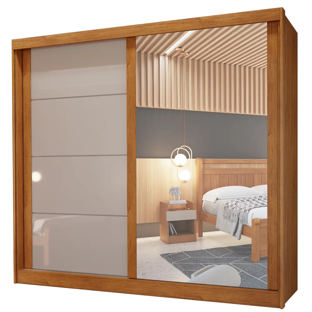 Guarda-Roupa 2 Portas Viena 2,03 m Nature/Off White – BIANCHI