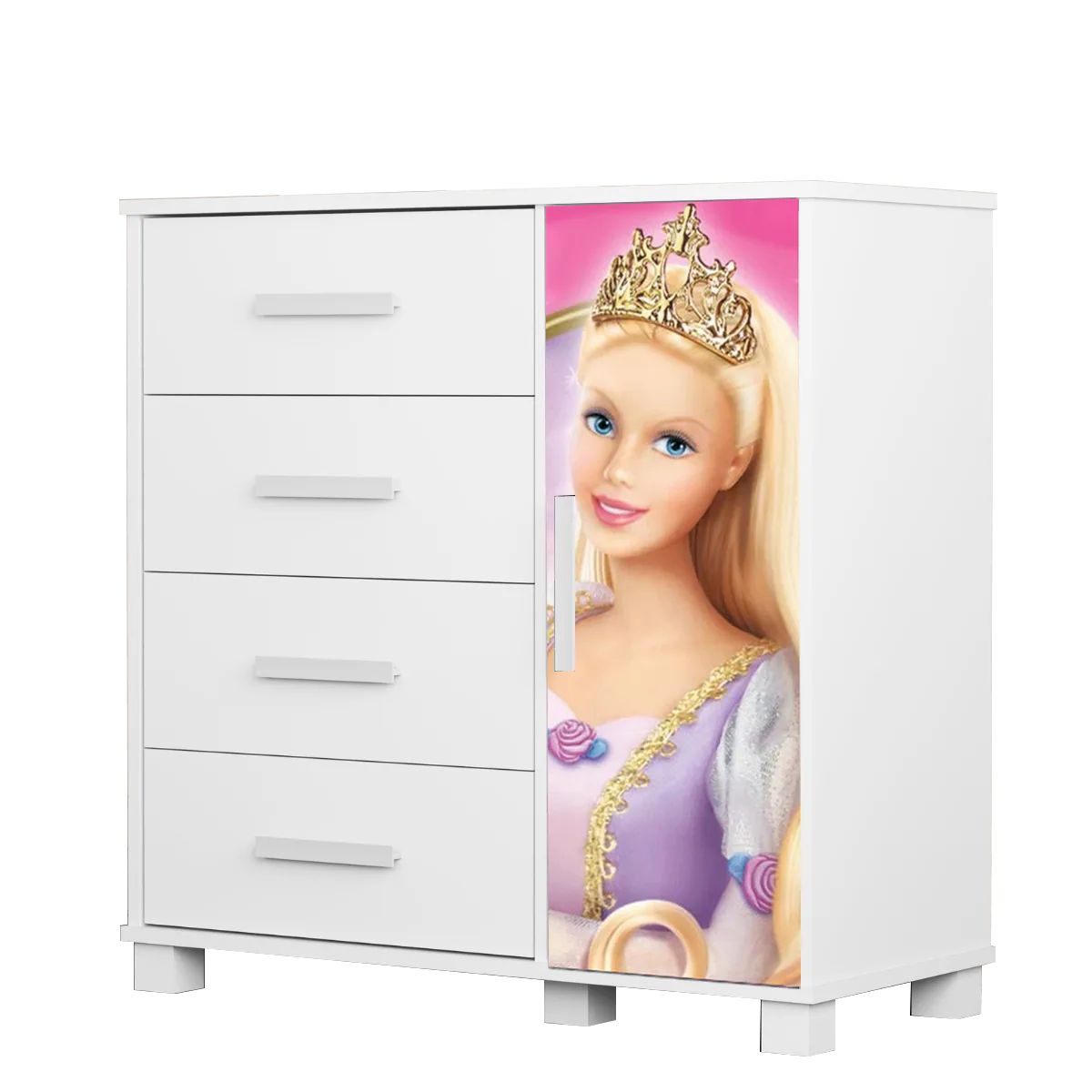 Cômoda 4 Gavetas com Sapateira Lívia (Menina) Barbie 404189 – MADEC/VJ MÓVEIS