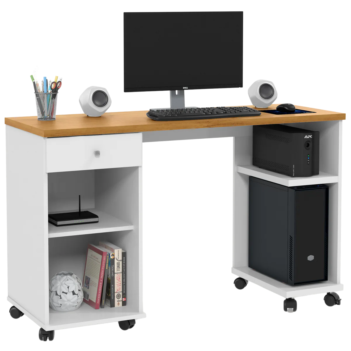 Mesa para Computador Million Branco/Cinamomo – PATRIMAR