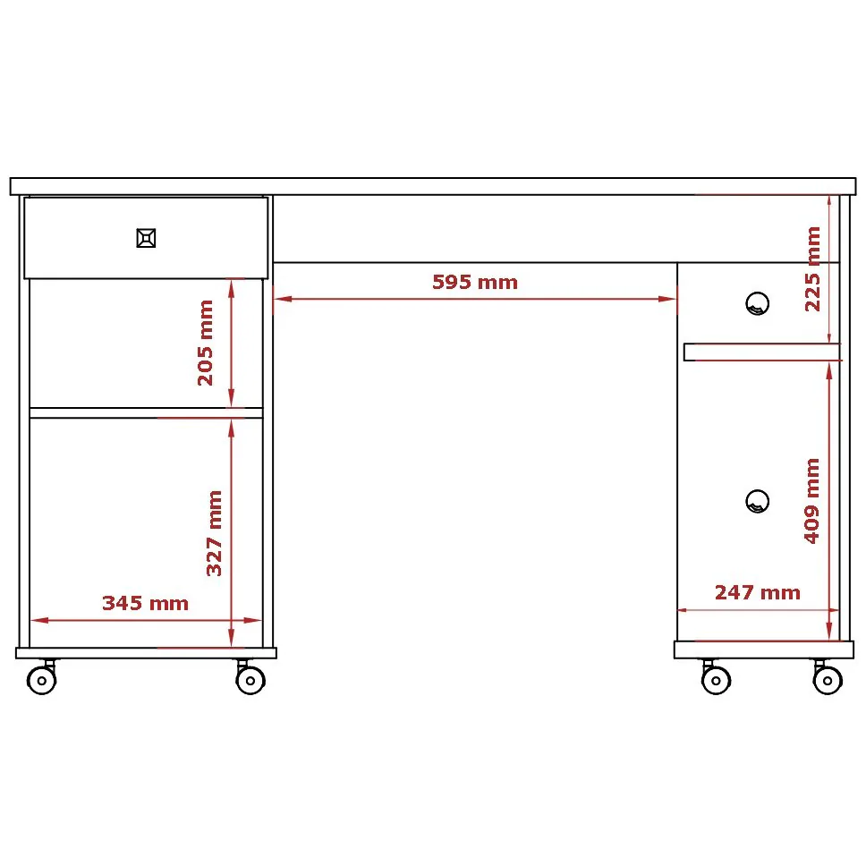 Mesa para Computador Million Branco/Cinamomo – PATRIMAR