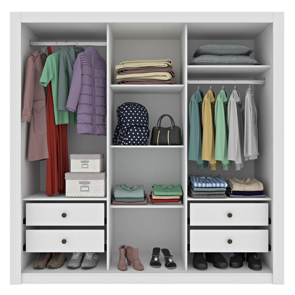 Guarda-Roupa 3 Portas Valência/Turia 1,90 m Branco Neve – TCIL
