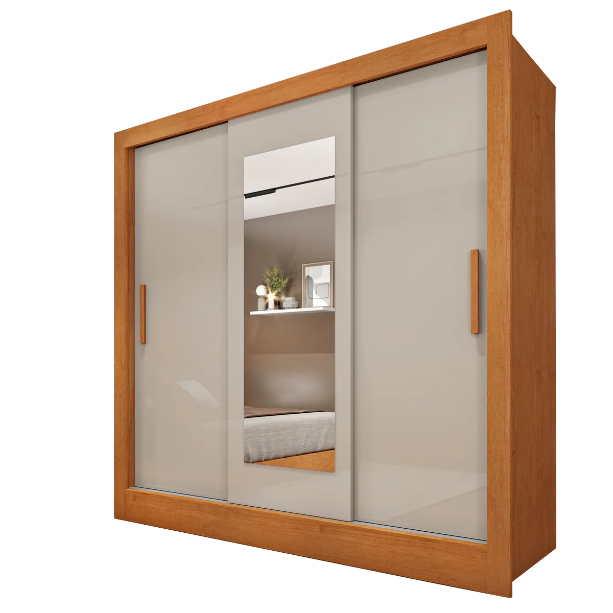 Guarda-Roupa 3 Portas Valência/Turia 1,90 m Cinamomo/Off White/Cinamomo – TCIL