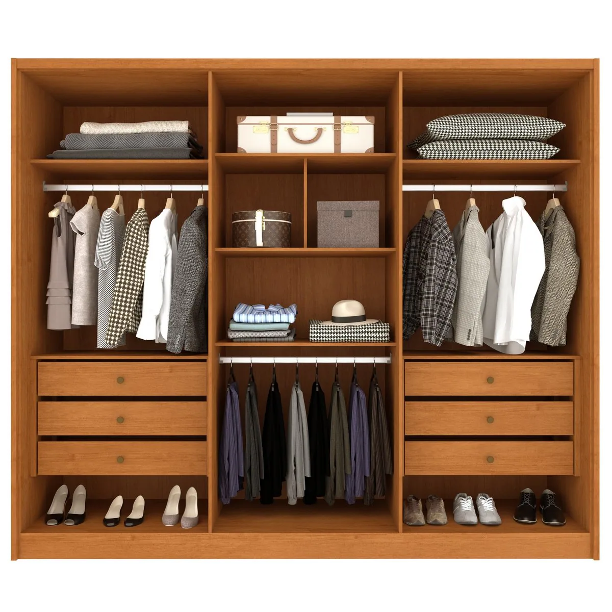 Guarda-Roupa 6 Portas Realeza/Esplendor 2,74 m Cinamomo/Off White – TCIL