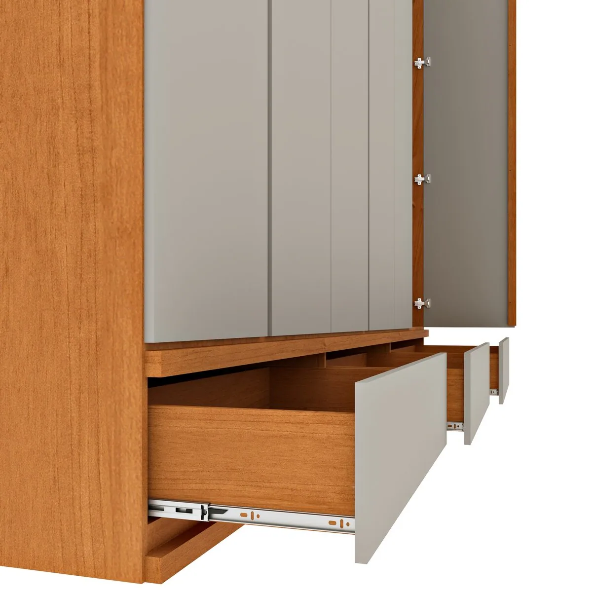 Guarda-Roupa 6 Portas Esparta/Lacônia 2,70 m Cinamomo/Off White – TCIL