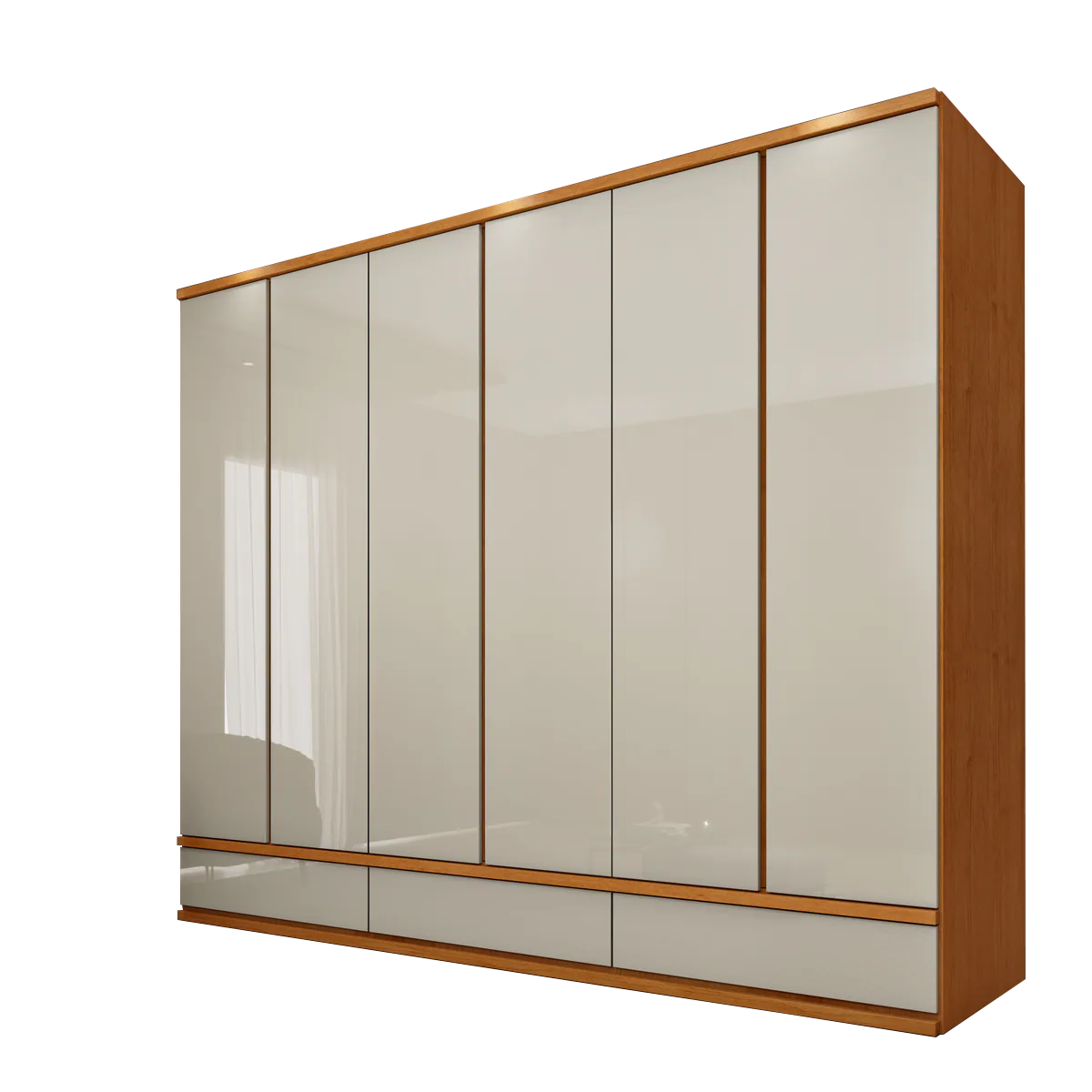 Guarda-Roupa 6 Portas Esparta/Lacônia 2,70 m Cinamomo/Off White – TCIL