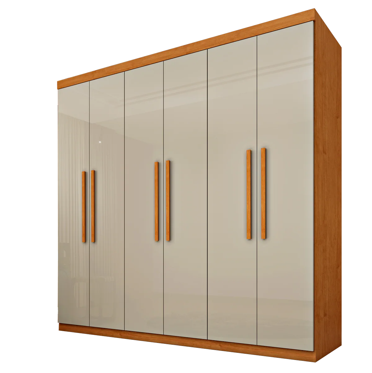 Guarda-Roupa 6 Portas Lagos/Cabo Verde 2,19 m Cinamomo/Off White – TCIL