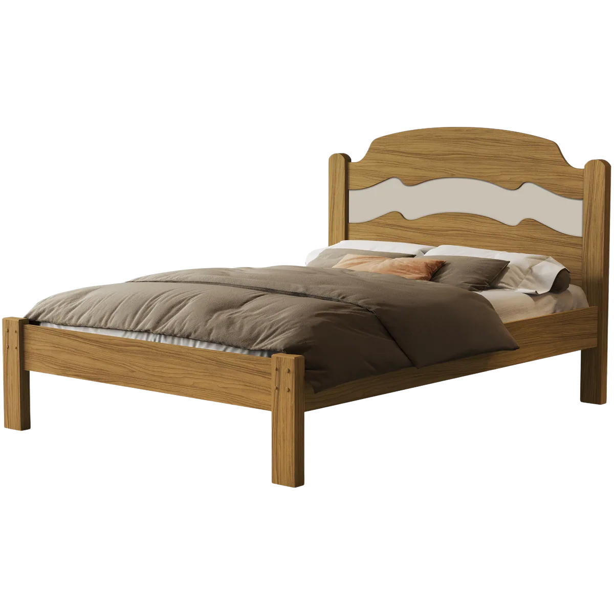 Cama Casal/Viúva Íris Nature/Off White/Nature – MADEC/VJ MÓVEIS