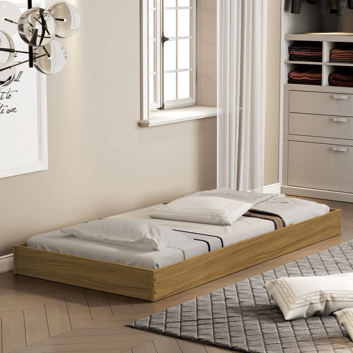 Cama Auxiliar Solteiro Mili Nature – MADEC/VJ MÓVEIS