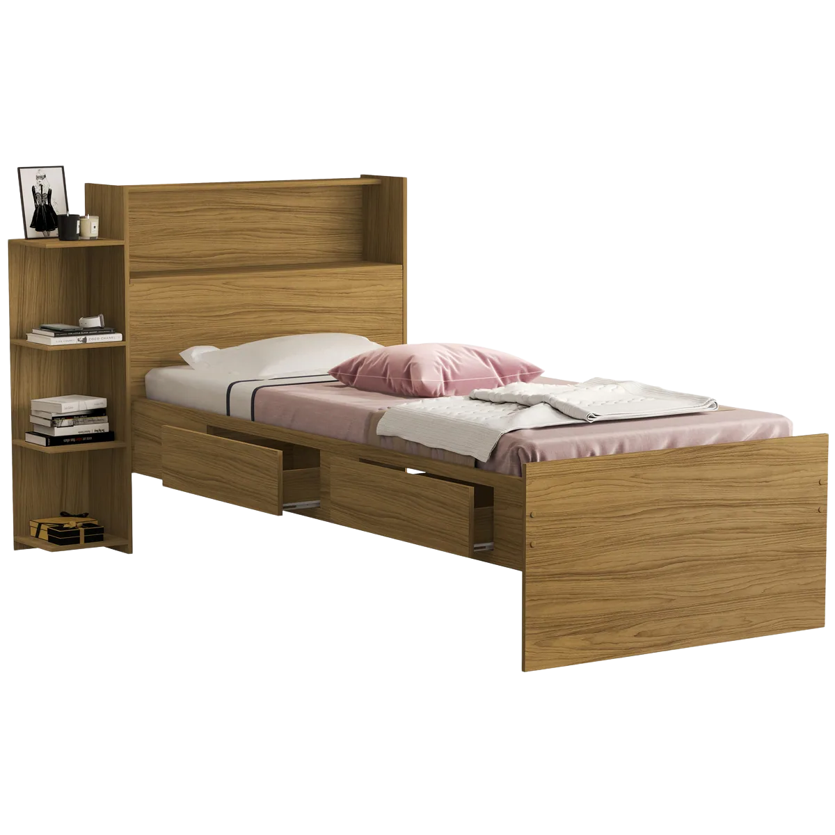 Cama Solteiro Baú Isa Nature – MADEC/VJ MÓVEIS