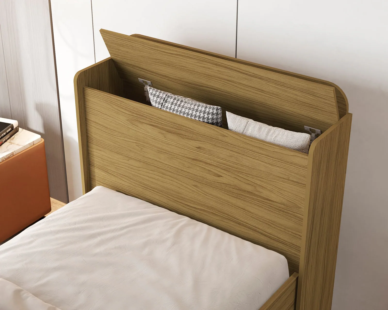 Cama Solteiro Baú Tamires + Auxiliar Mili Nature – MADEC/VJ MÓVEIS
