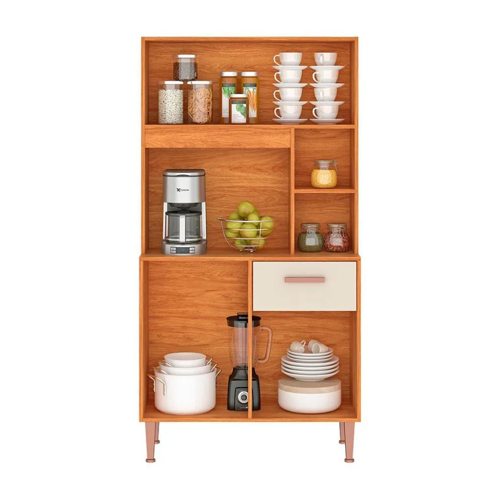 Kit Cozinha Dália C211 0,90 m Cinamomo/Off White – FELLICCI
