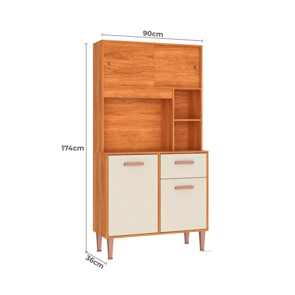 Kit Cozinha Dália C211 0,90 m Cinamomo/Off White – FELLICCI