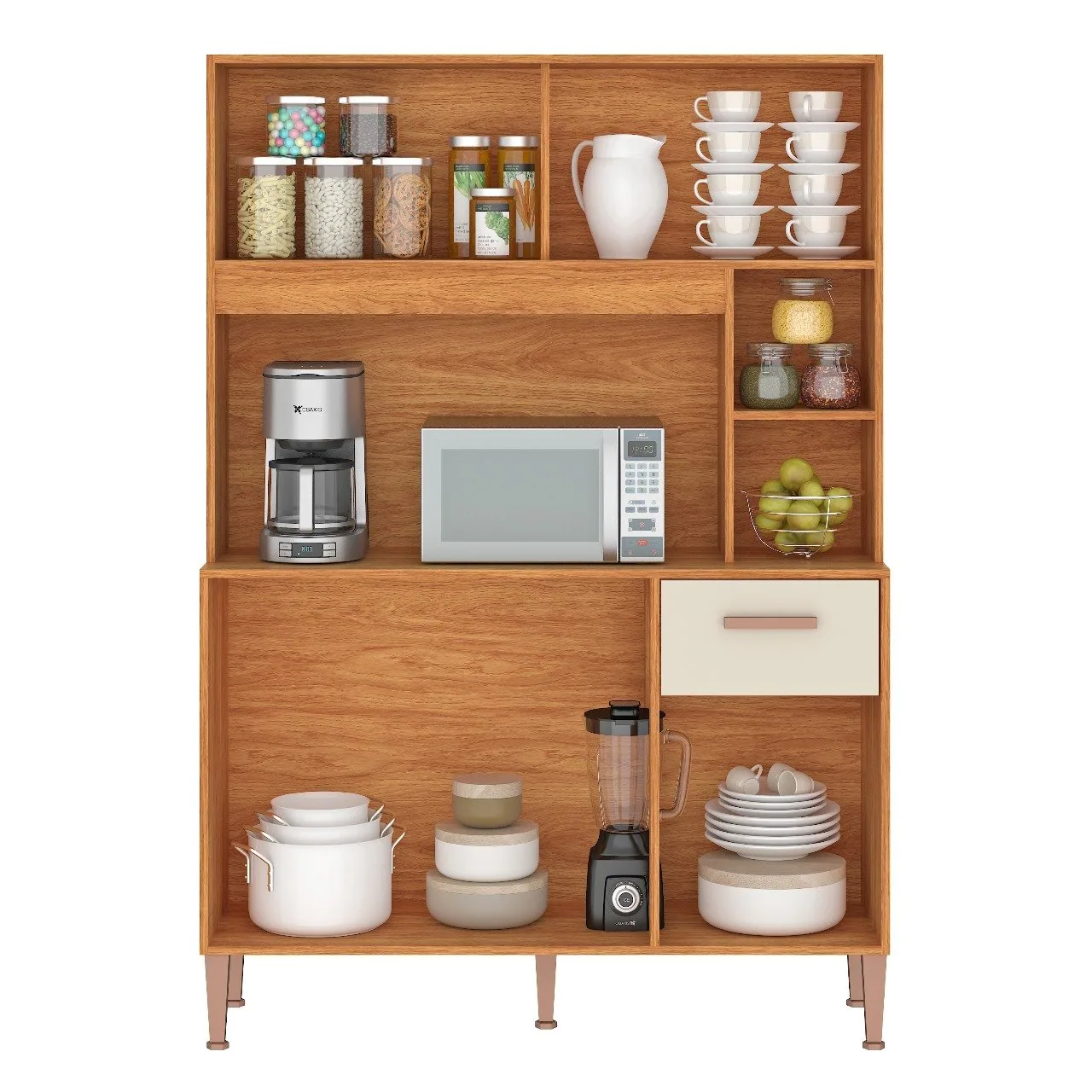 Kit Cozinha Pérola C212 1,20 m Cinamomo/Off White – FELLICCI