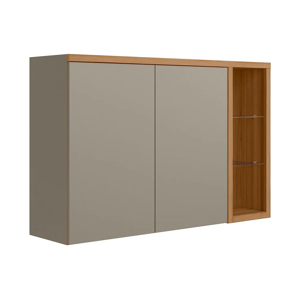 Armário Aéreo Duplo Allure 1.2 Jequitibá/Gris Fosco – LINEA BRASIL
