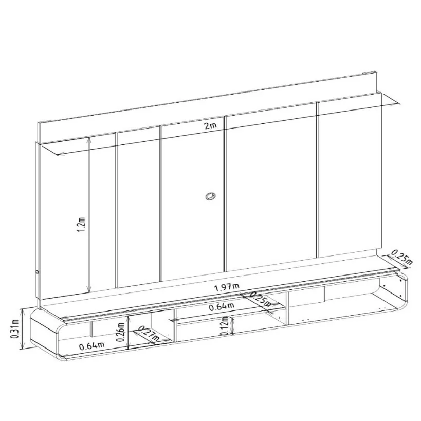 Painel Home até 75″ Zurique Tauari/Off White Brilho – LINEA BRASIL