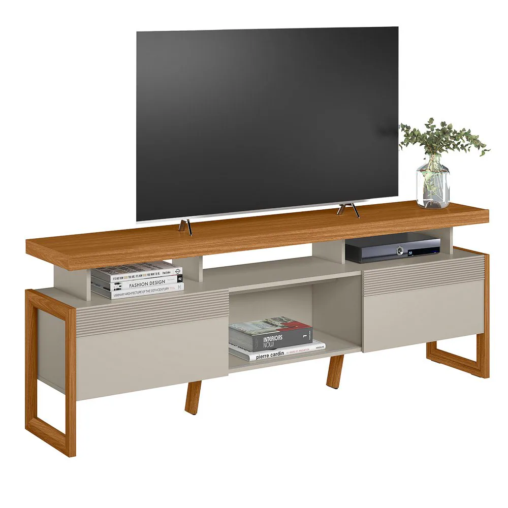 Rack até 70″ Esmeralda Nature/Off White – LINEA BRASIL