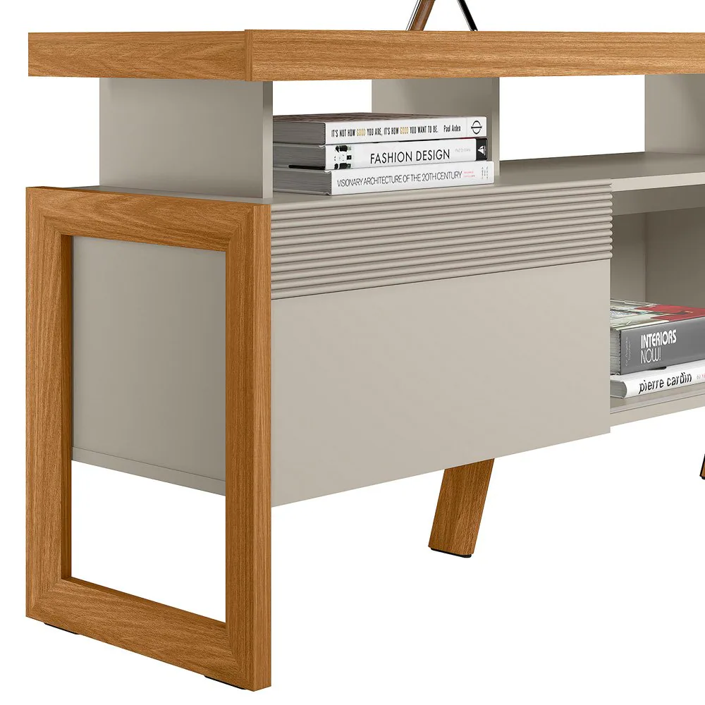 Rack até 70″ Esmeralda Nature/Off White – LINEA BRASIL