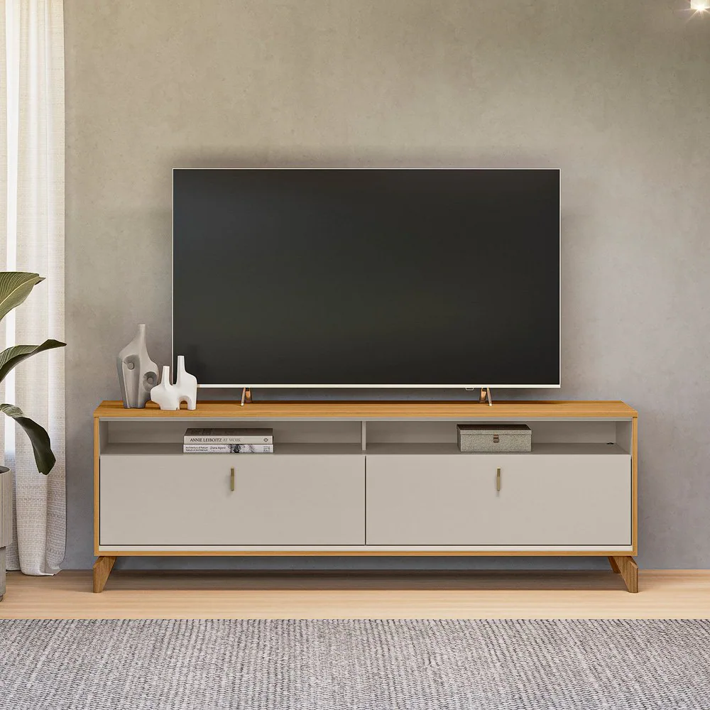 Rack até 75″ Dubai 1.8 Tauari/Off White Fosco – LINEA BRASIL