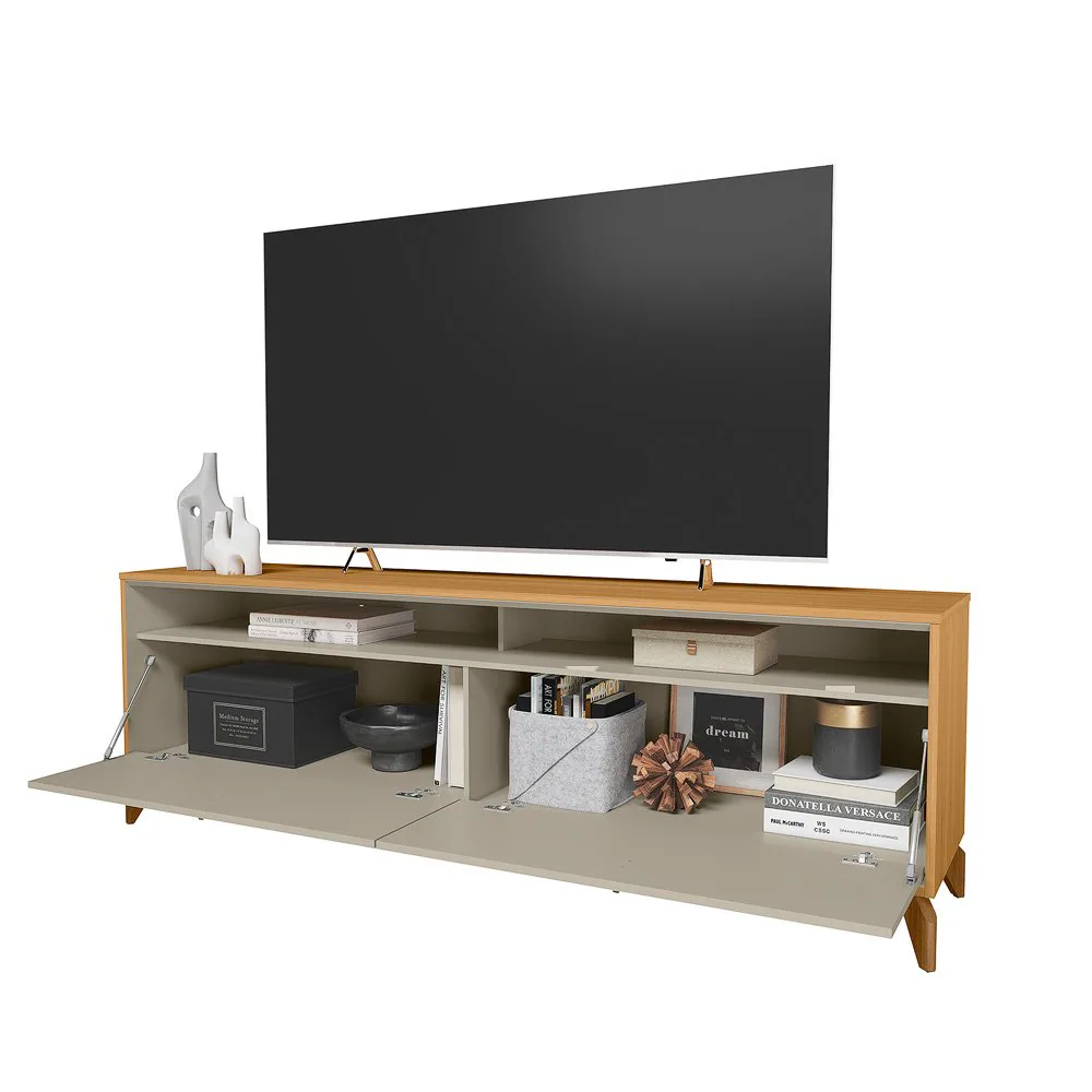 Rack até 75″ Dubai 1.8 Tauari/Off White Fosco  – LINEA BRASIL