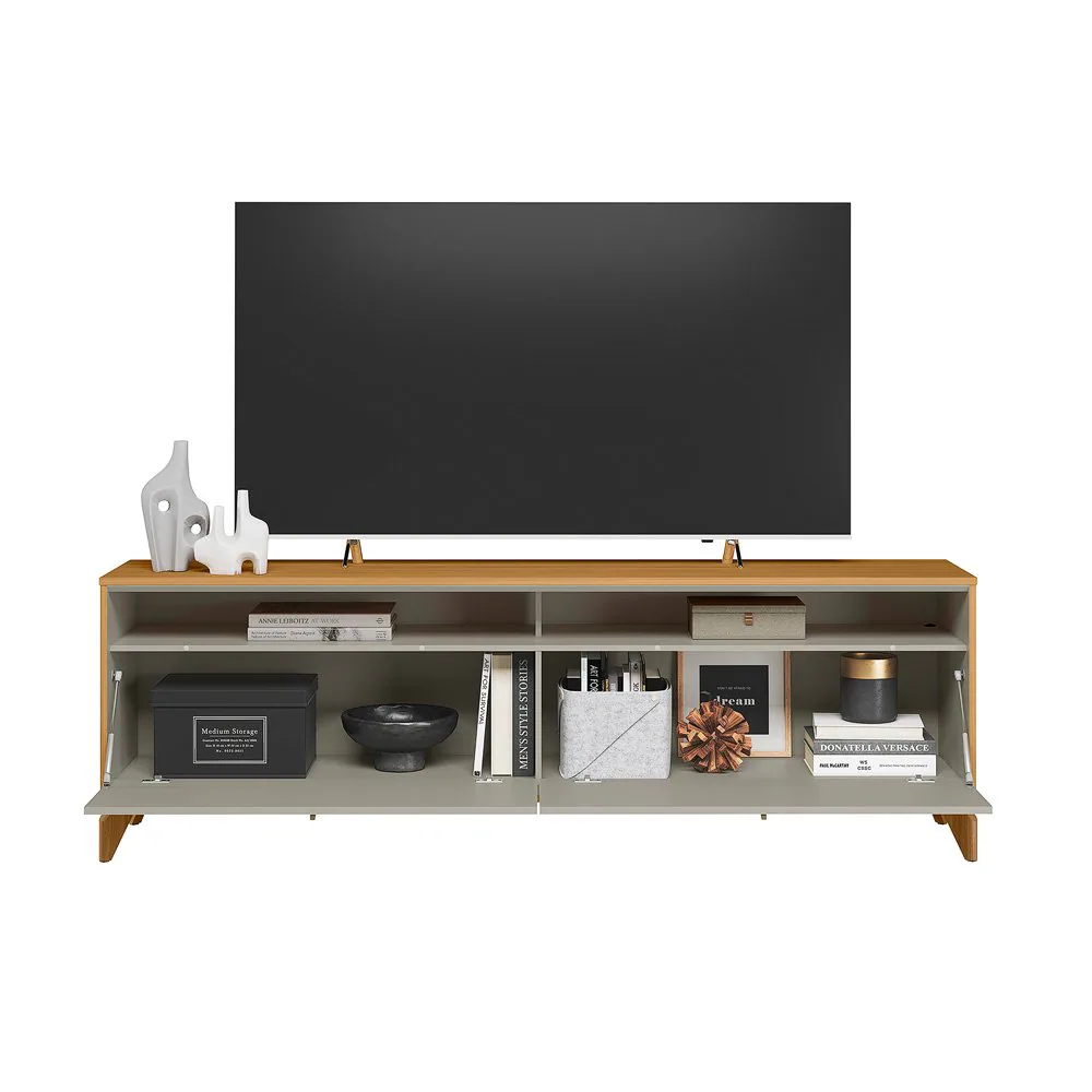 Rack até 75″ Dubai 1.8 Tauari/Off White Fosco – LINEA BRASIL