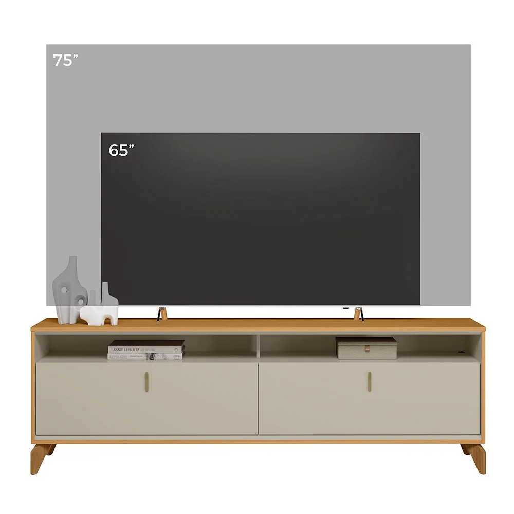 Rack até 75″ Dubai 1.8 Tauari/Off White Fosco – LINEA BRASIL