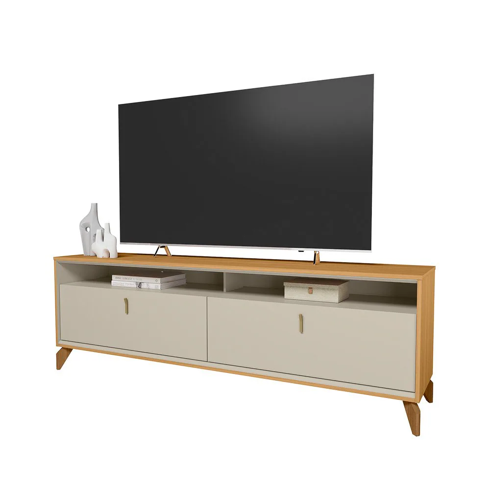 Rack até 75″ Dubai 1.8 Tauari/Off White Fosco – LINEA BRASIL