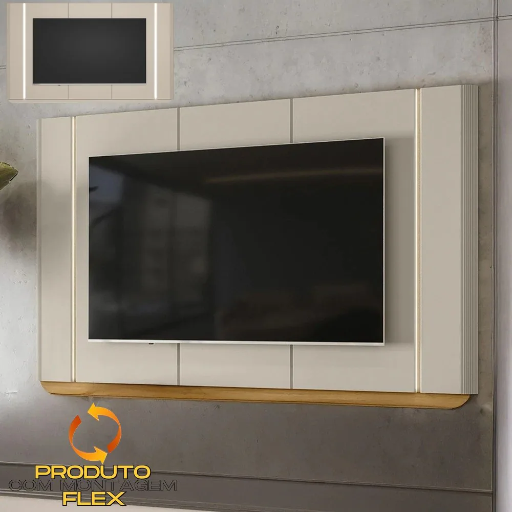 Painel até 75″ Santorini Off White/Tauari Fosco – LINEA BRASIL
