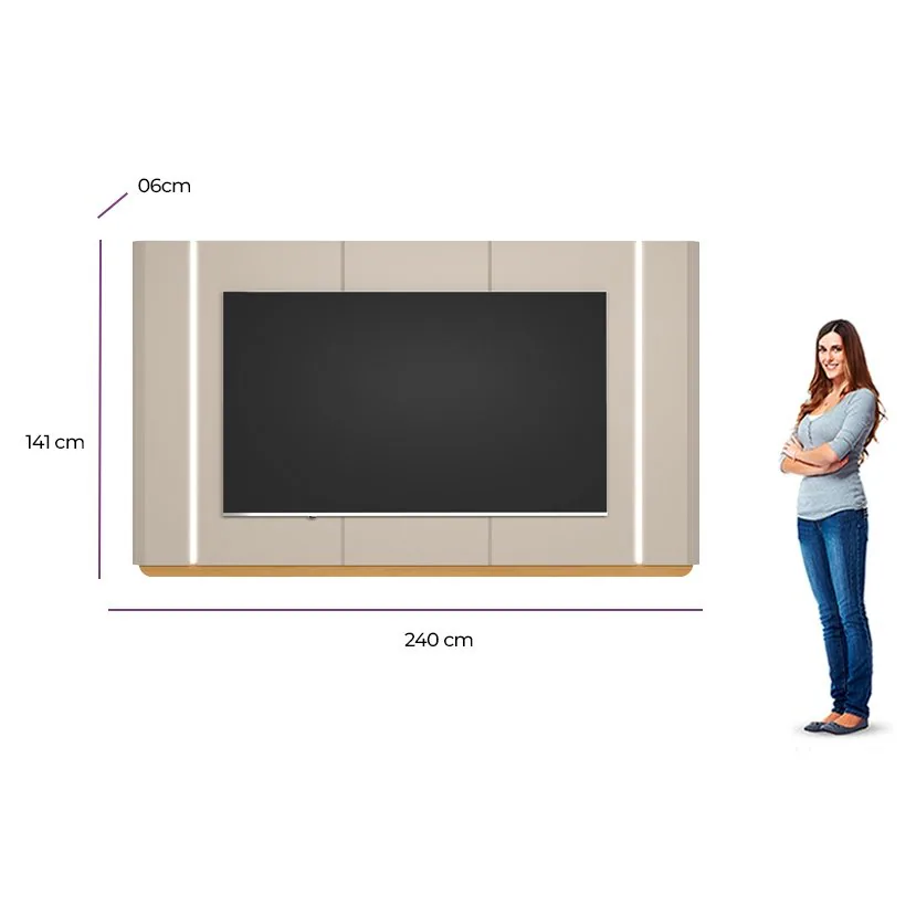 Painel até 75″ Santorini Off White/Tauari Fosco – LINEA BRASIL