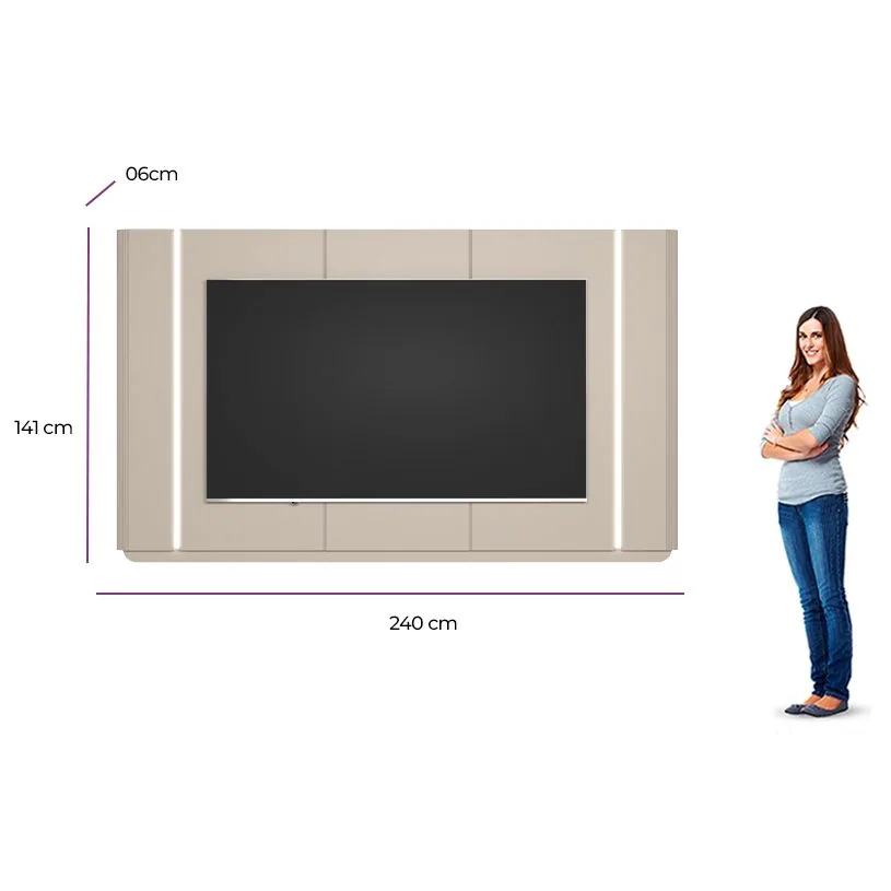 Painel até 75″ Santorini Off White/Tauari Fosco – LINEA BRASIL