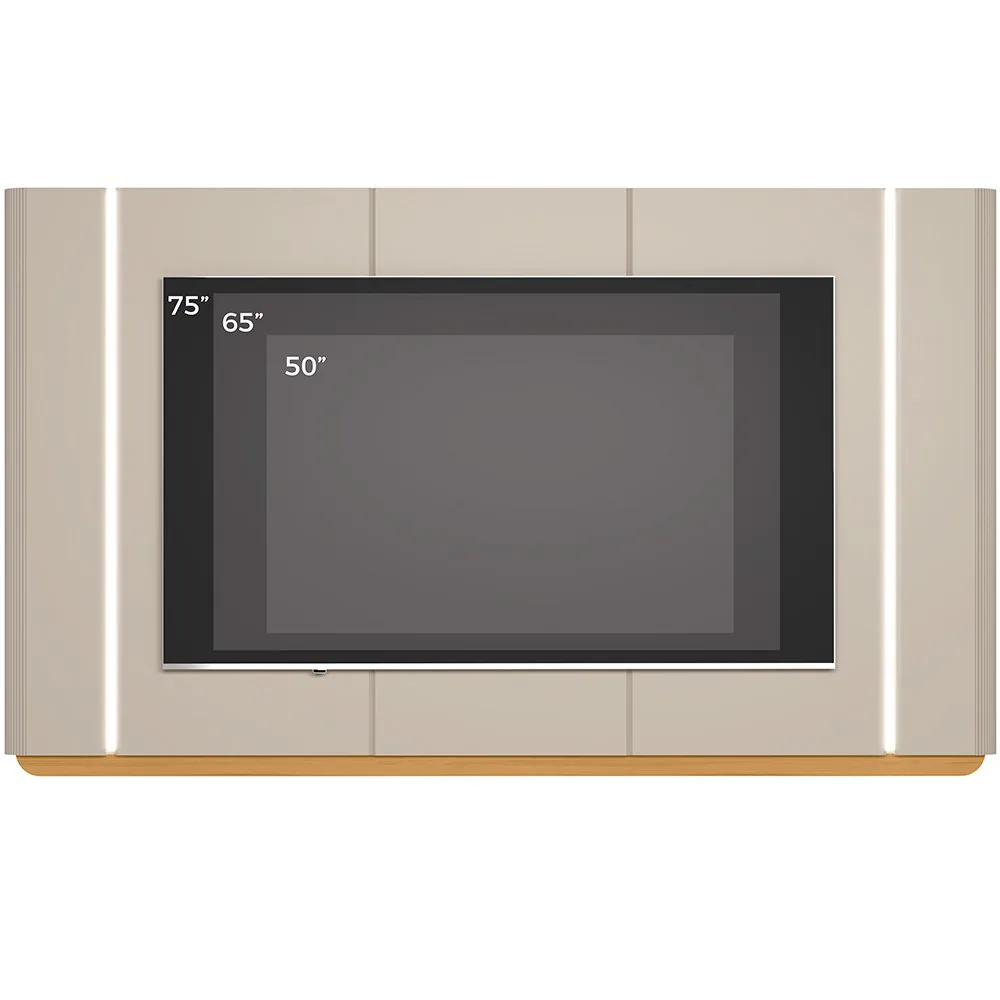 Painel até 75″ Santorini Off White/Tauari Fosco – LINEA BRASIL