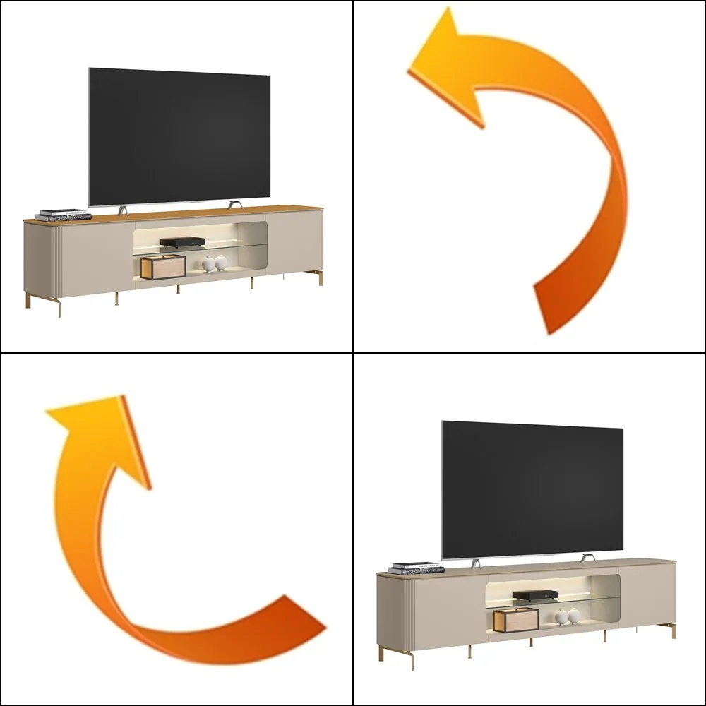 Rack até 85″ Santorini Off White/Tauari Fosco – LINEA BRASIL