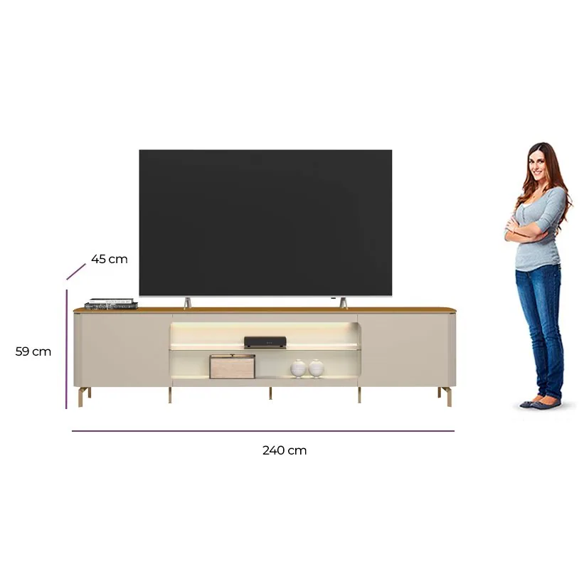 Rack até 85″ Santorini Off White/Tauari Fosco – LINEA BRASIL