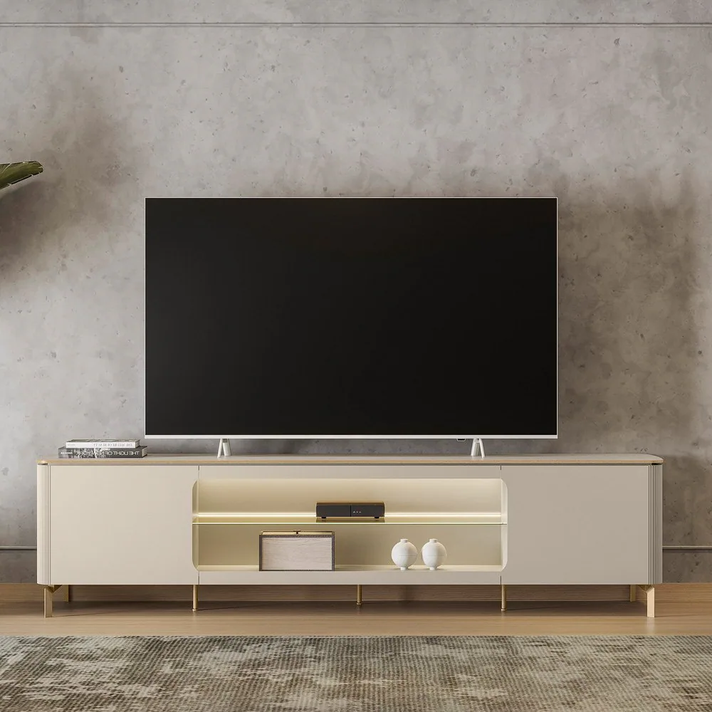 Rack até 85″ Santorini Off White/Tauari Fosco – LINEA BRASIL