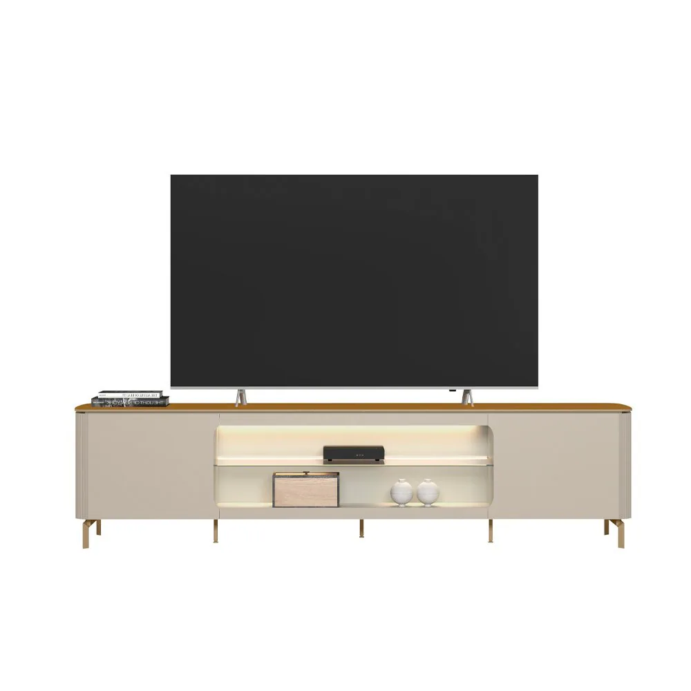 Rack até 85″ Santorini Off White/Tauari Fosco – LINEA BRASIL