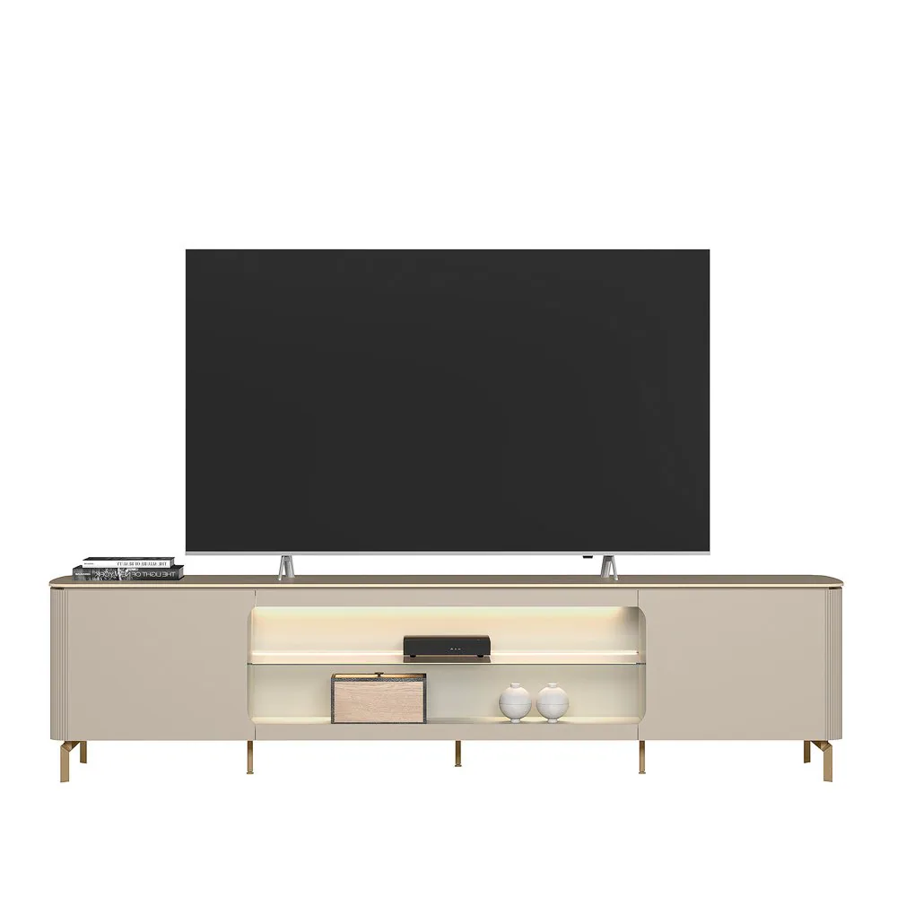 Rack até 85″ Santorini Off White/Tauari Fosco – LINEA BRASIL
