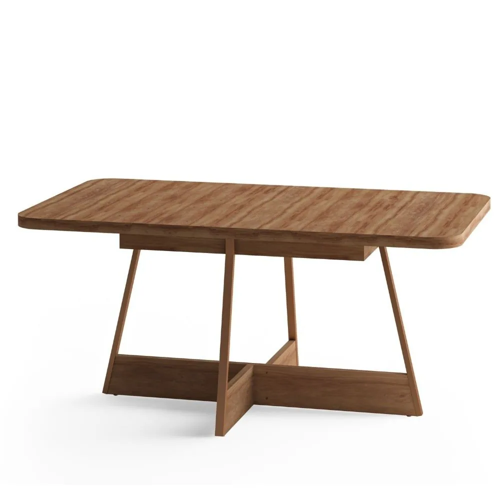Mesa Átria 1592 Retangular 160 Rosê Cobre/Nogal Freijó – CARRARO MÓVEIS