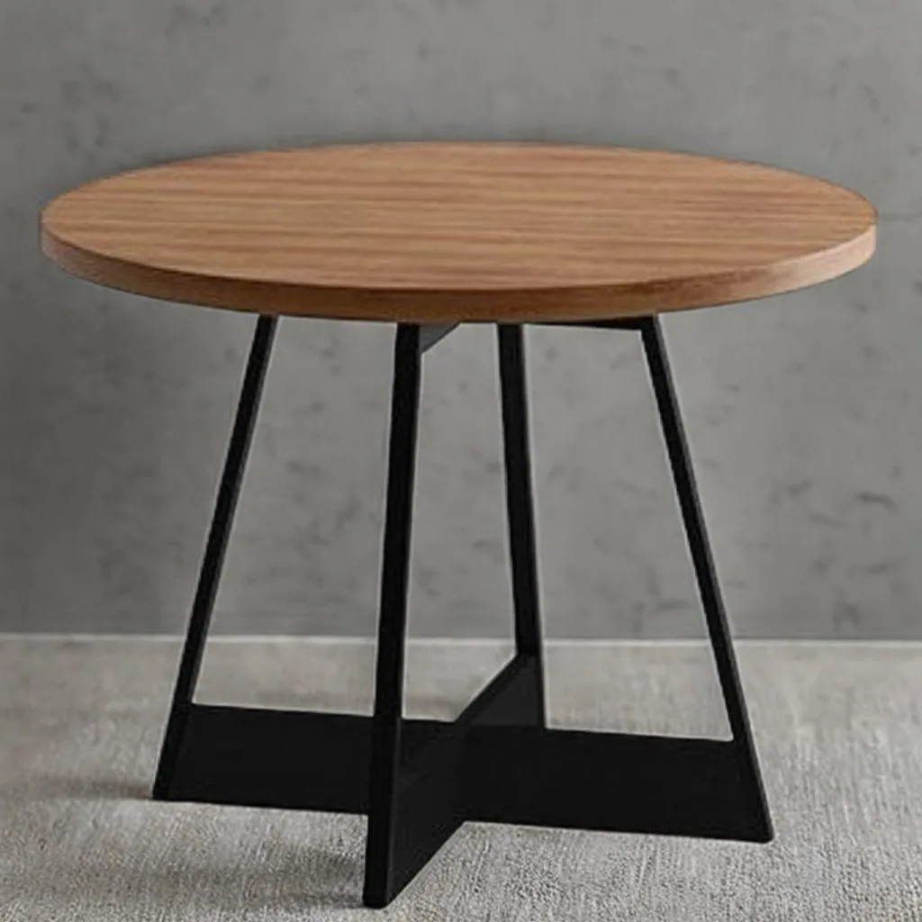 Mesa Átria 1594 Redonda 100 Preto/Nogal – CARRARO MÓVEIS