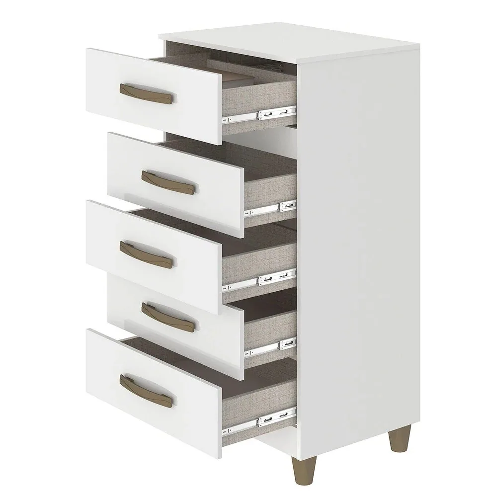 Cômoda 5 Gavetas Malta CO250 Branco – FELLICCI