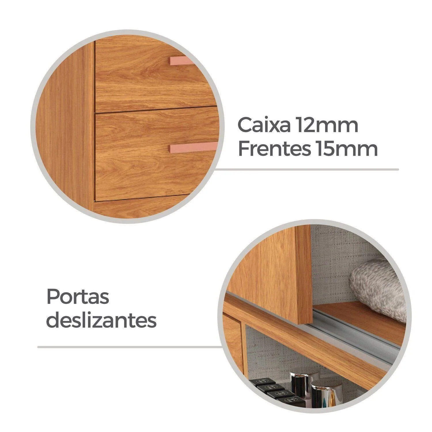 Guarda-Roupa 3 Portas Toronto RP1930 2,00 m Cinamomo/Off White/Cinamomo – FELLICCI