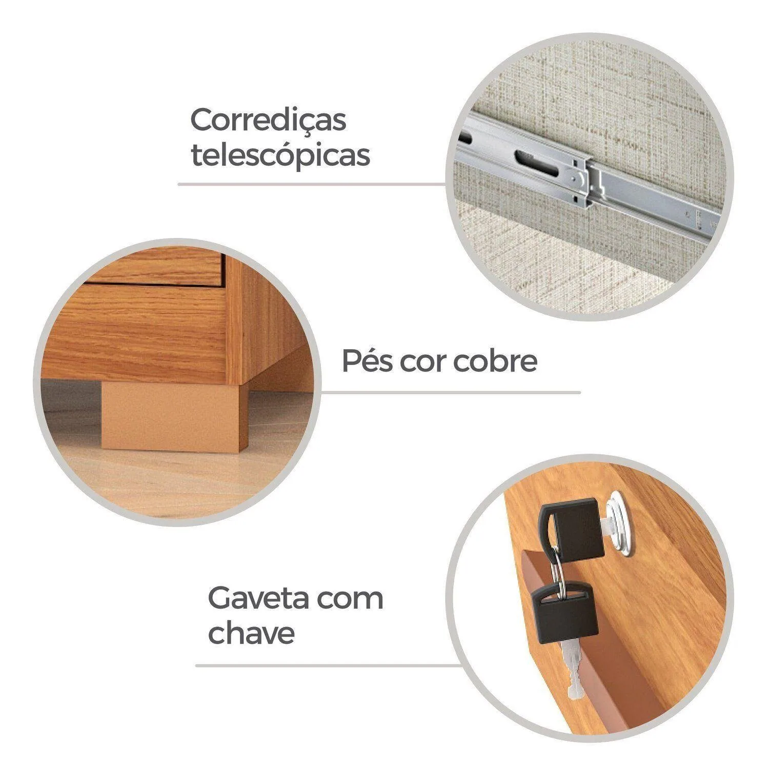 Guarda-Roupa 3 Portas Toronto RP1930 2,00 m Cinamomo/Off White/Cinamomo – FELLICCI