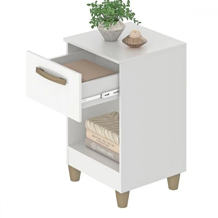 Mesa de Cabeceira Prada MC210 Branco – FELLICCI
