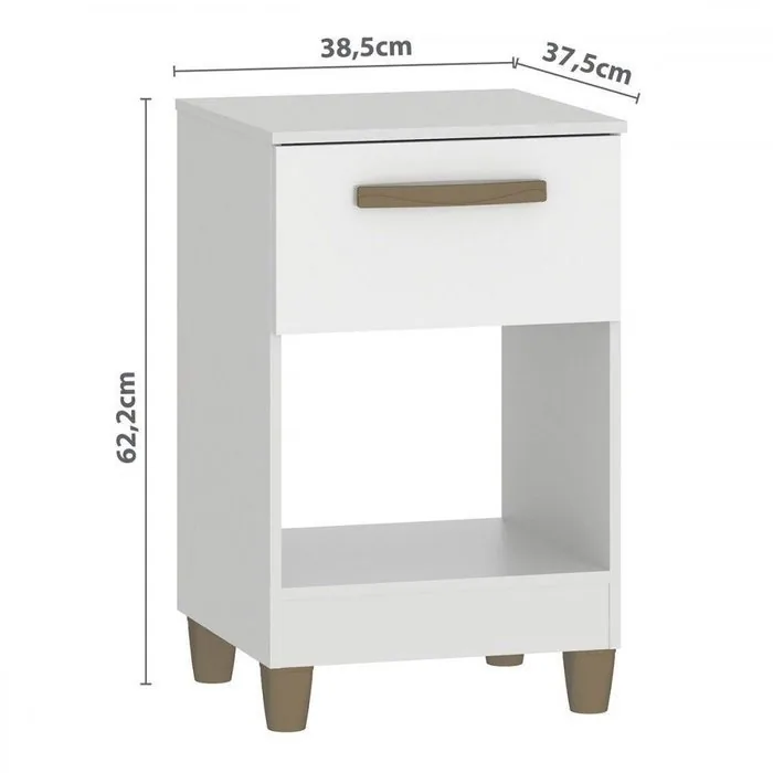 Mesa de Cabeceira Prada MC210 Branco – FELLICCI