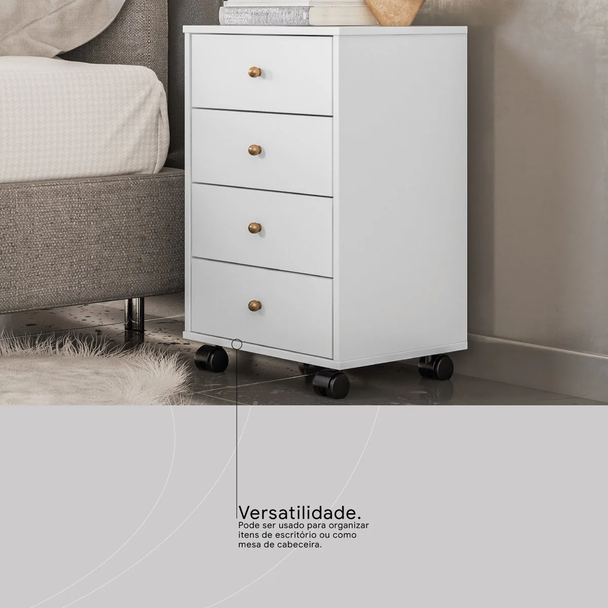 Gaveteiro Office Presence Branco – DEMÓBILE