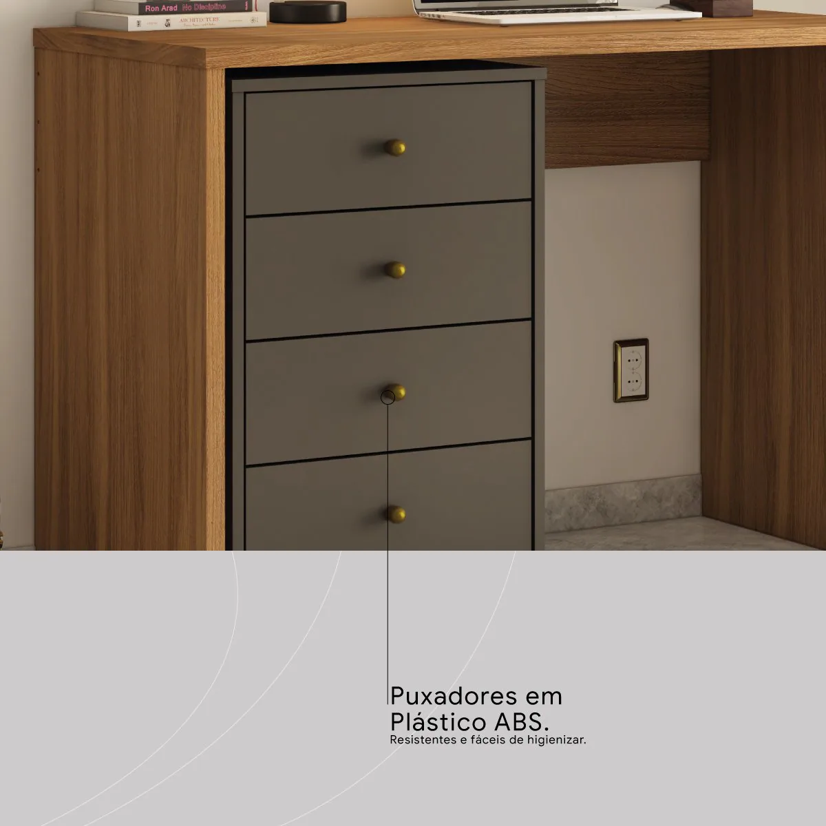 Gaveteiro Office Presence Grafito – DEMÓBILE